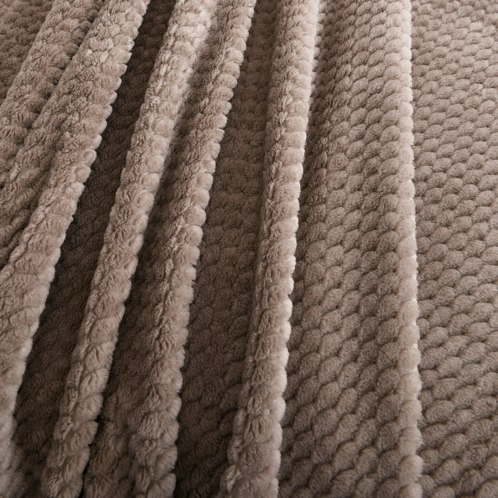 Life Comfort Jacquard Velvet Touch Blanket, Grey 98" x 92" close up