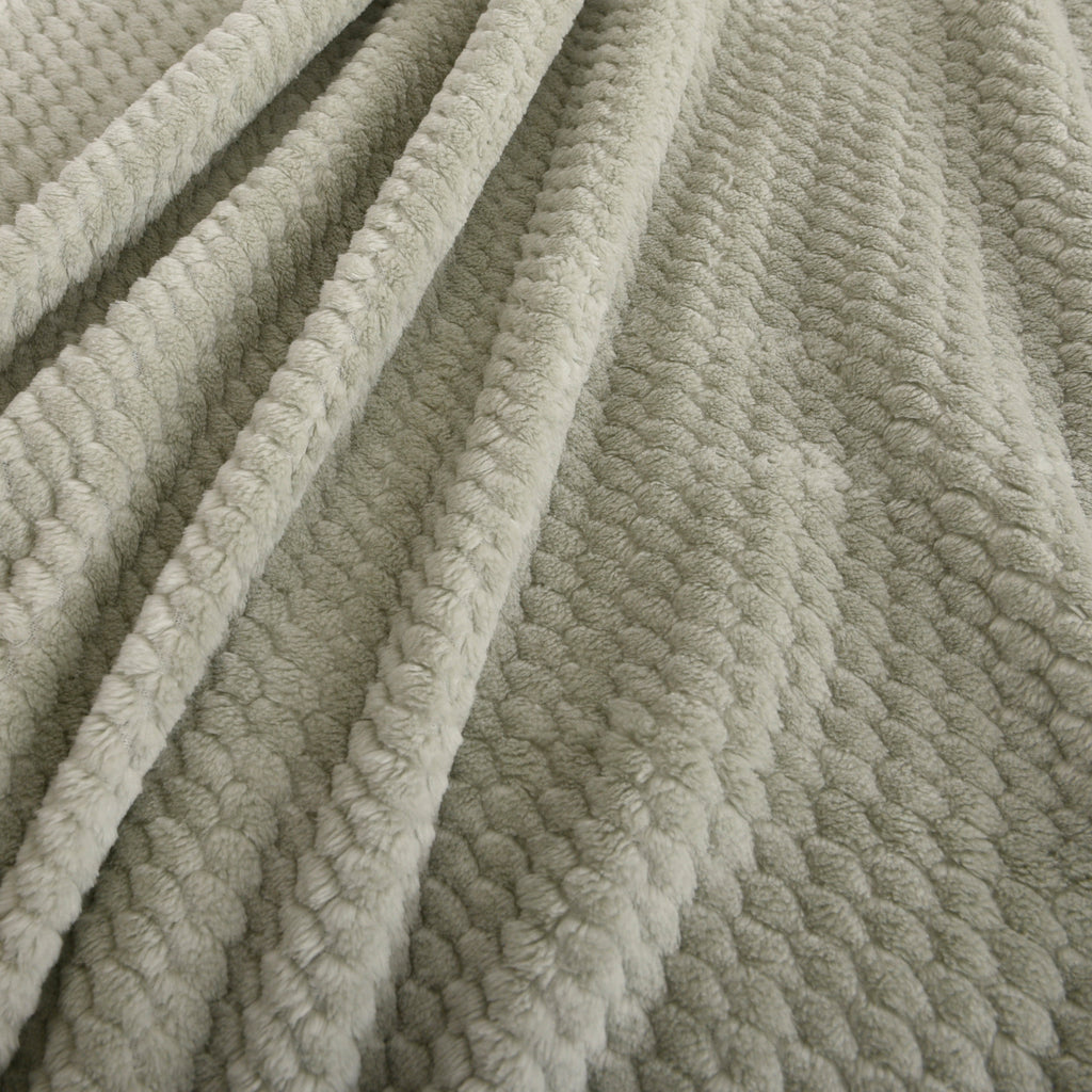 Life Comfort Jacquard Velvet Touch Blanket, Green 112" x 92" close up