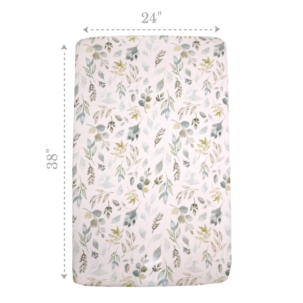 2-Piece Jersey Mini Fitted Crib Sheets, Botanical dimensions
