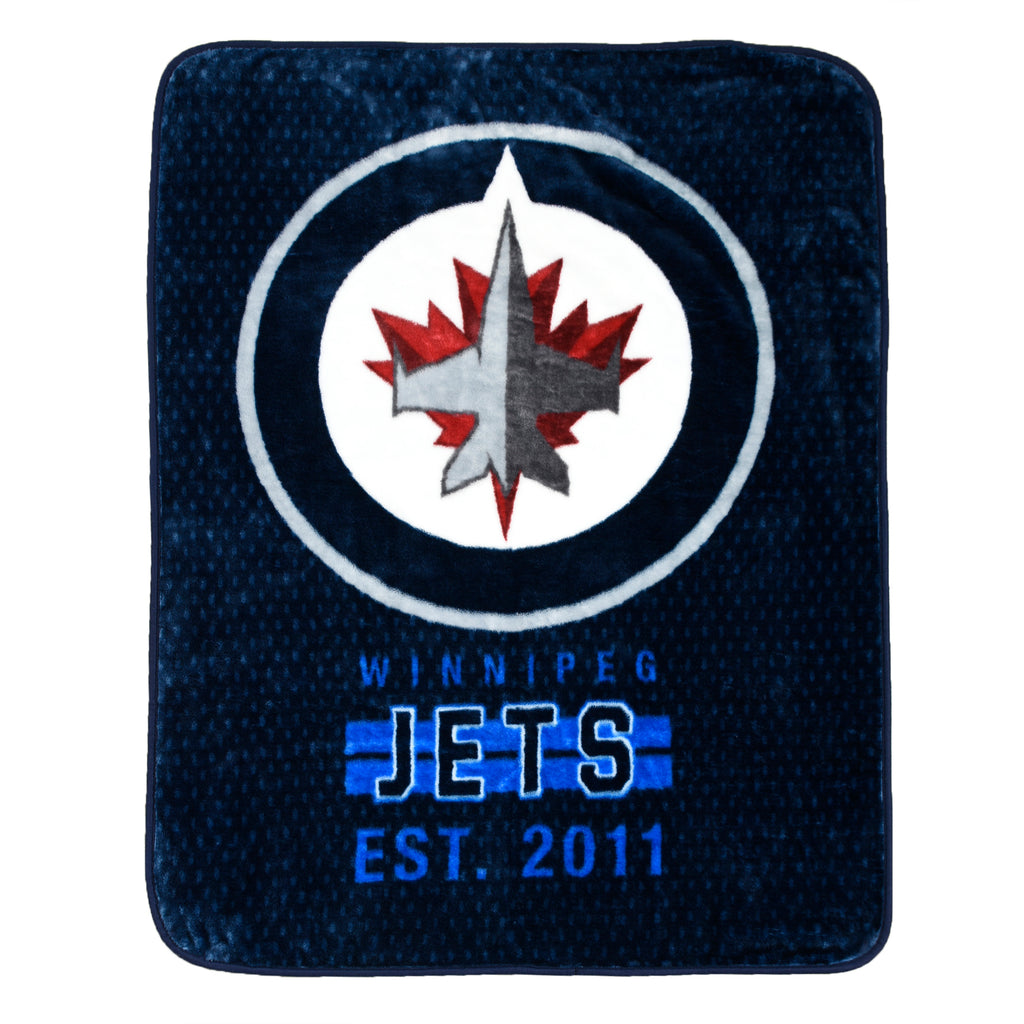 NHL Winnipeg Jets Plush Super Soft Blanket, 40" x 50" flat lay