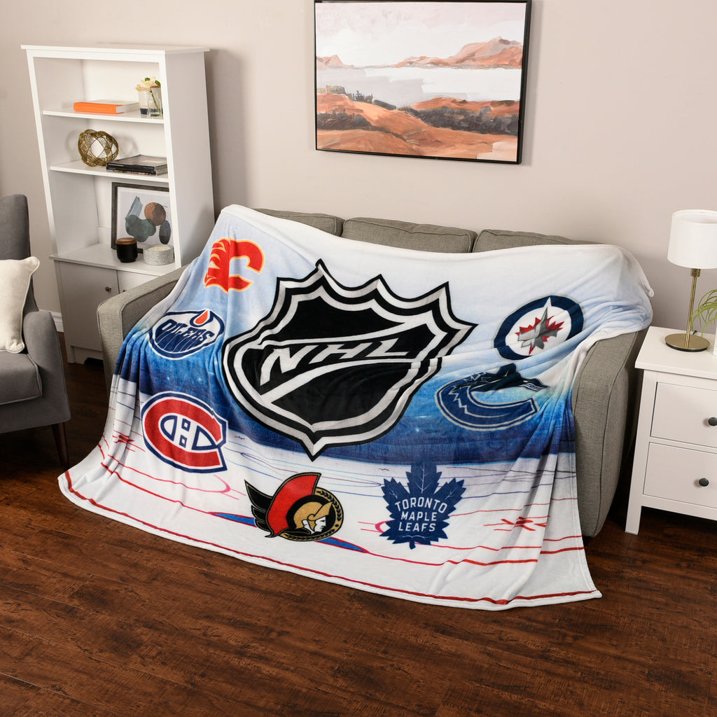NHL Multi Team Arena Blanket, 66" x 90" room shot