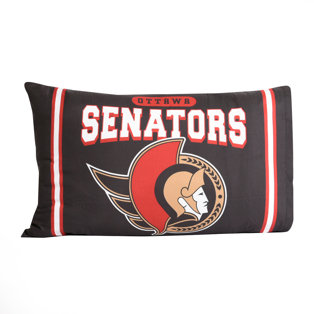 NHL Ottawa Senators 2-Piece Pillowcase, 20" x 30" flat lay front