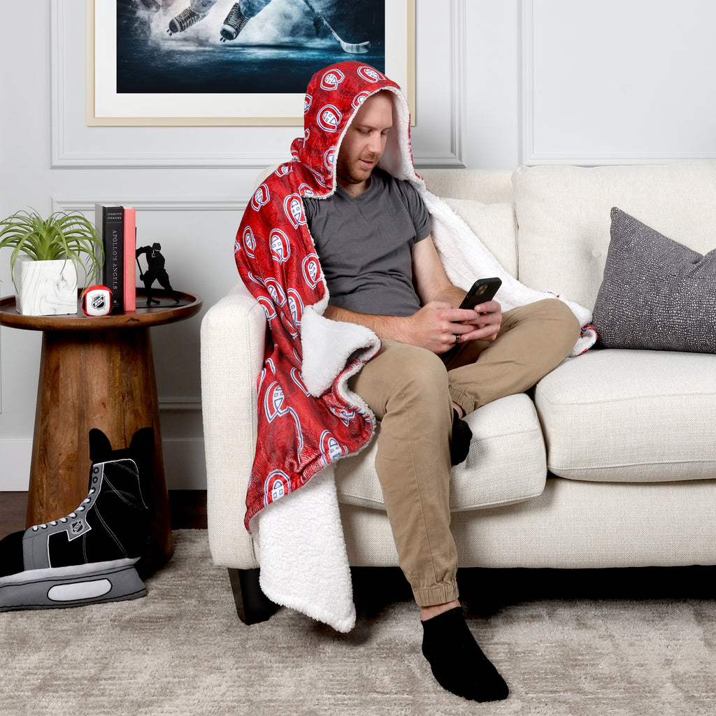 NHL Montreal Canadiens Hooded Throw on model