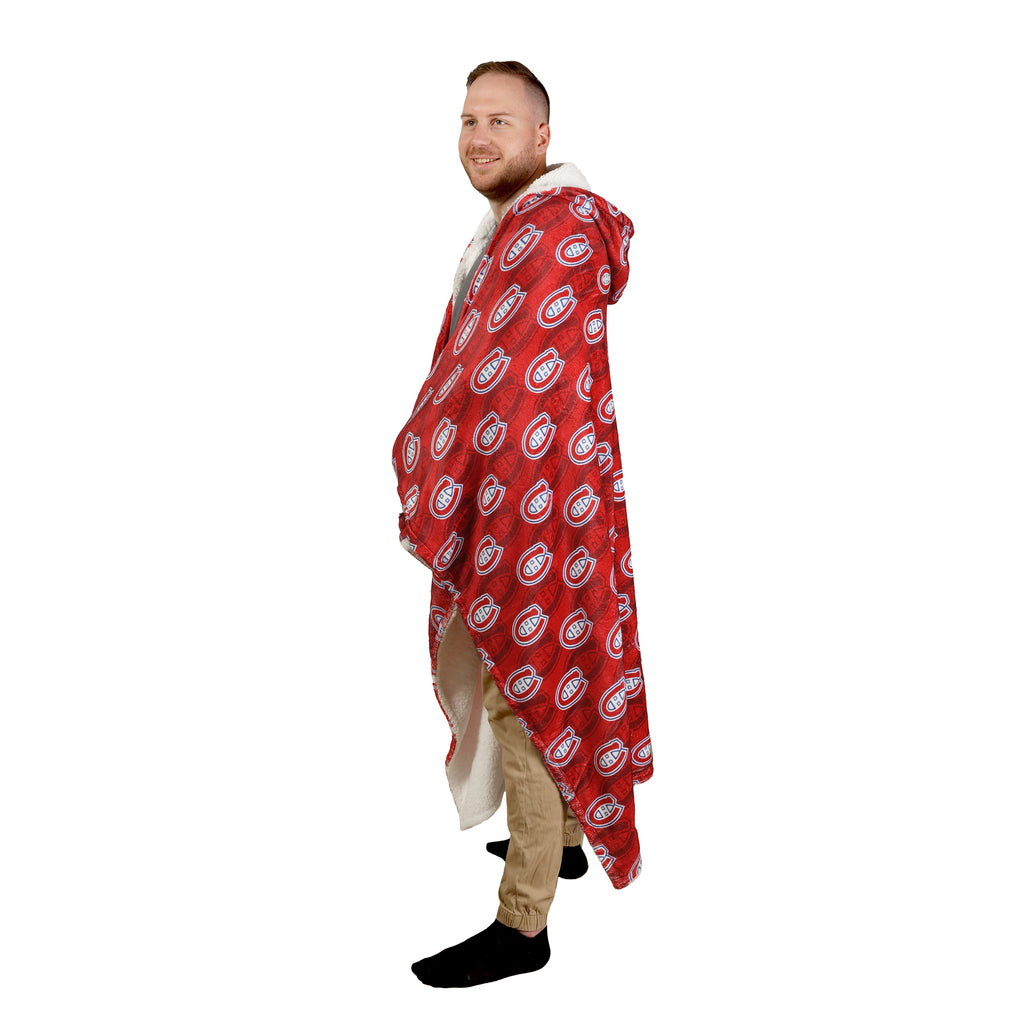 NHL Montreal Canadiens Hooded Throw on model