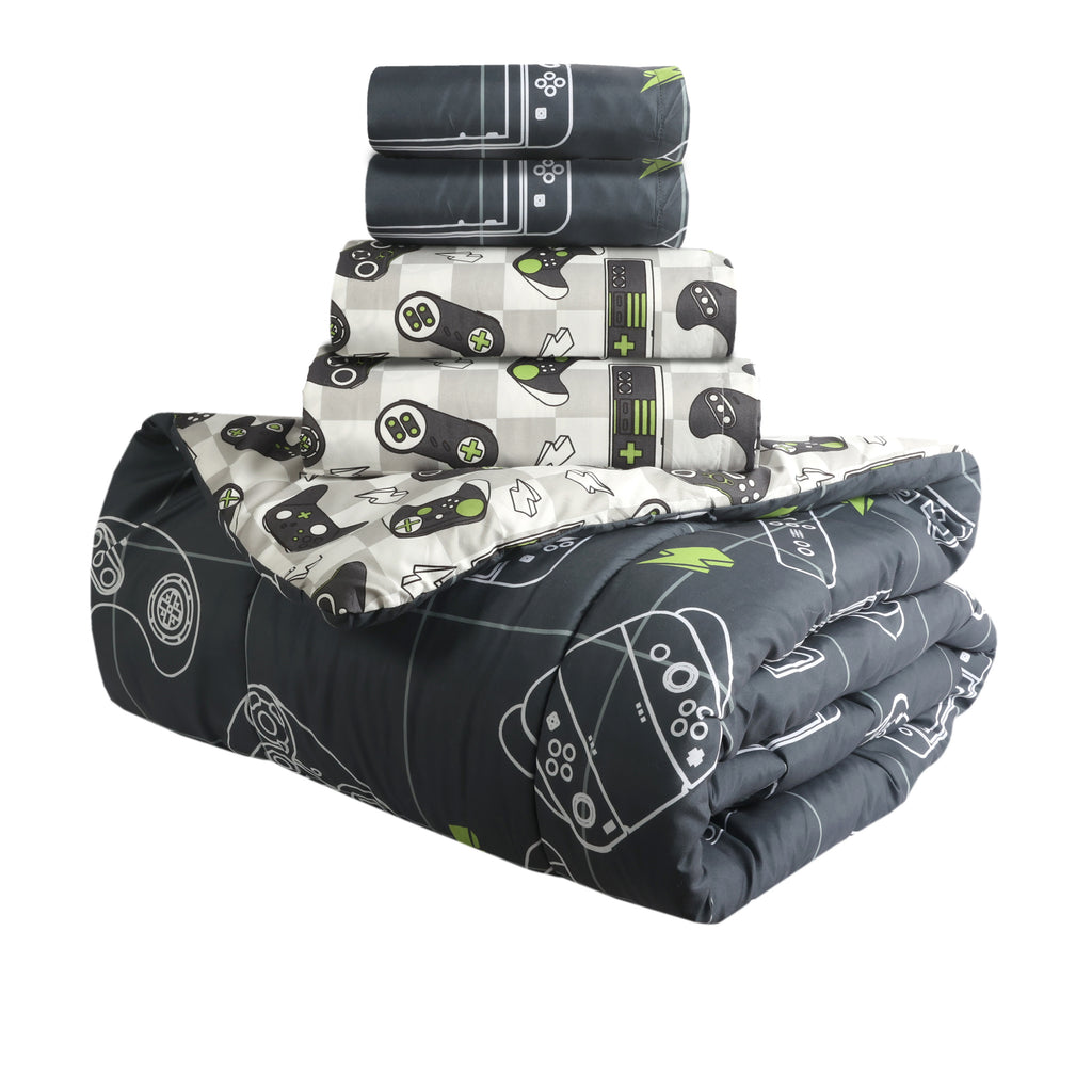 5-Piece Full Bedding Set, Gamer stacked