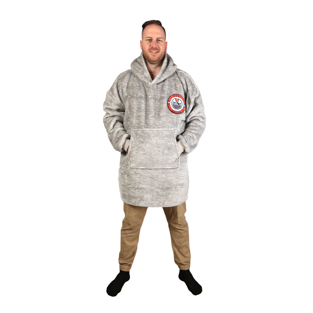 NHL Edmonton Oilers Wearable Blanket on model