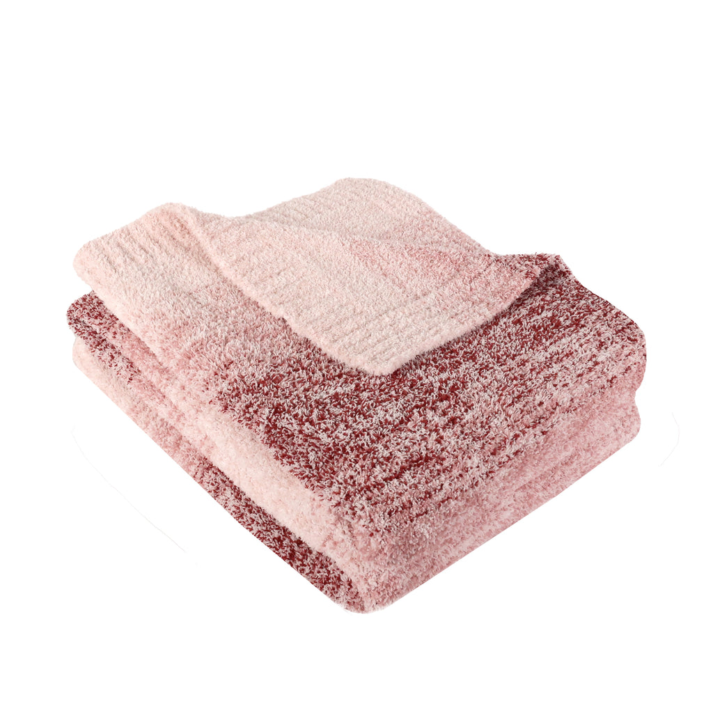 Chenille Feather Yarn Throw, Red 50" x 60" folded
