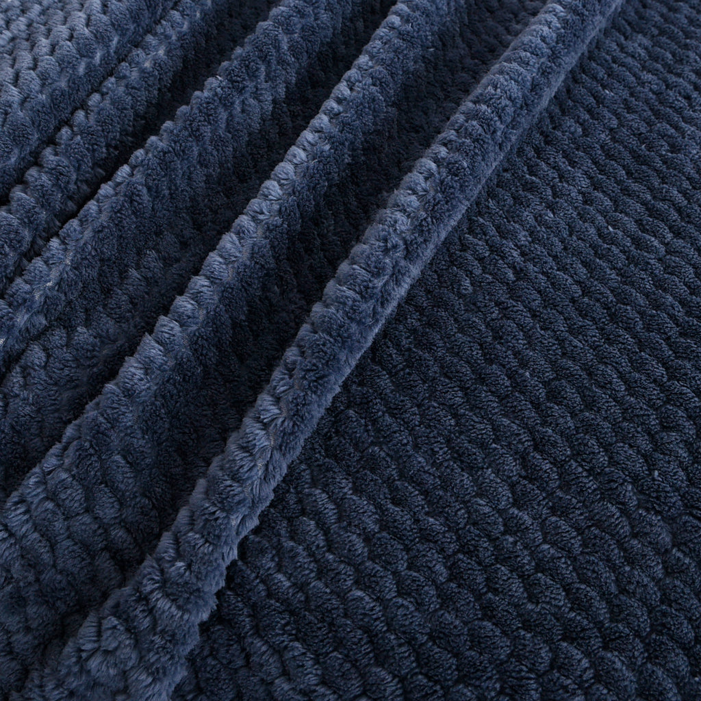 Life Comfort Jacquard Velvet Touch Blanket, Blue 98" x 92" close up