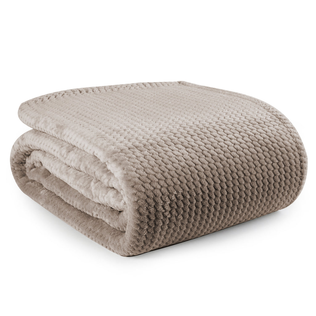 Life Comfort Jacquard Velvet Touch Blanket, Grey 112" x 92" folded