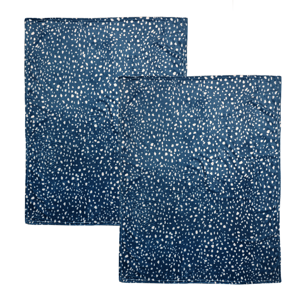 2-Pack Pet Blankets, Blue flat