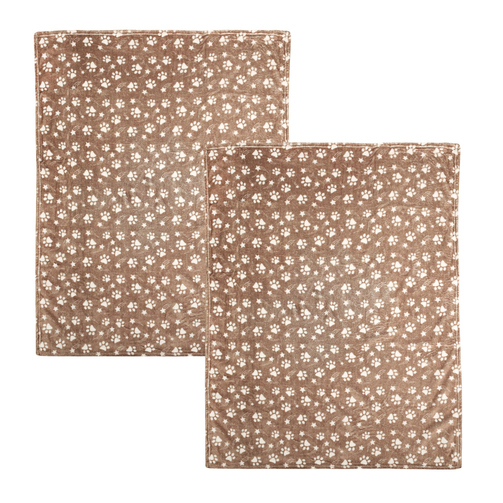 2-Pack Pet Blankets, Neutral flat