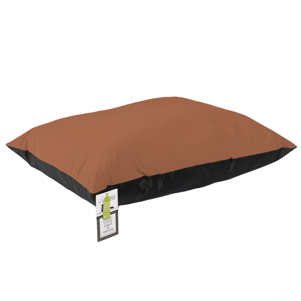 Square Pet Bed, Brown Faux Suede 27" x 32" packaged