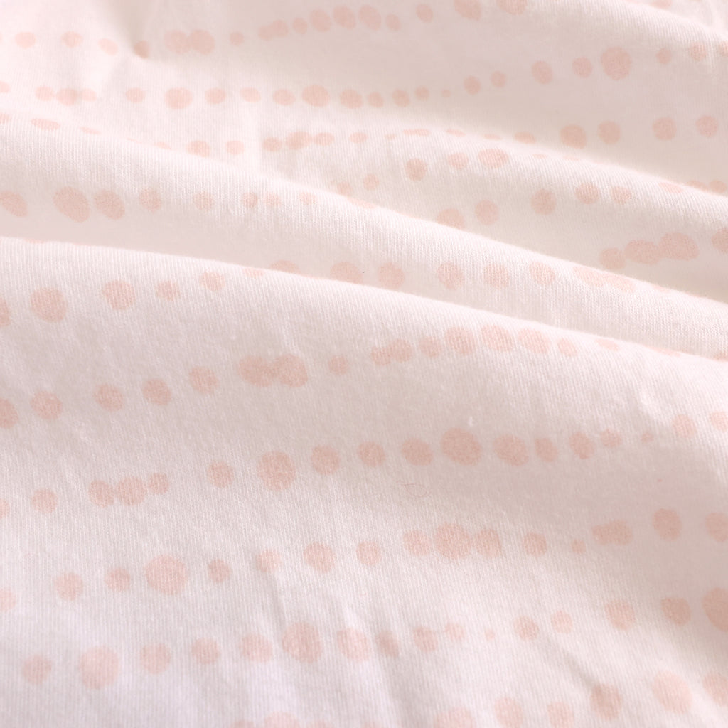 Jersey Fitted Crib Sheet, Pink Dot close up