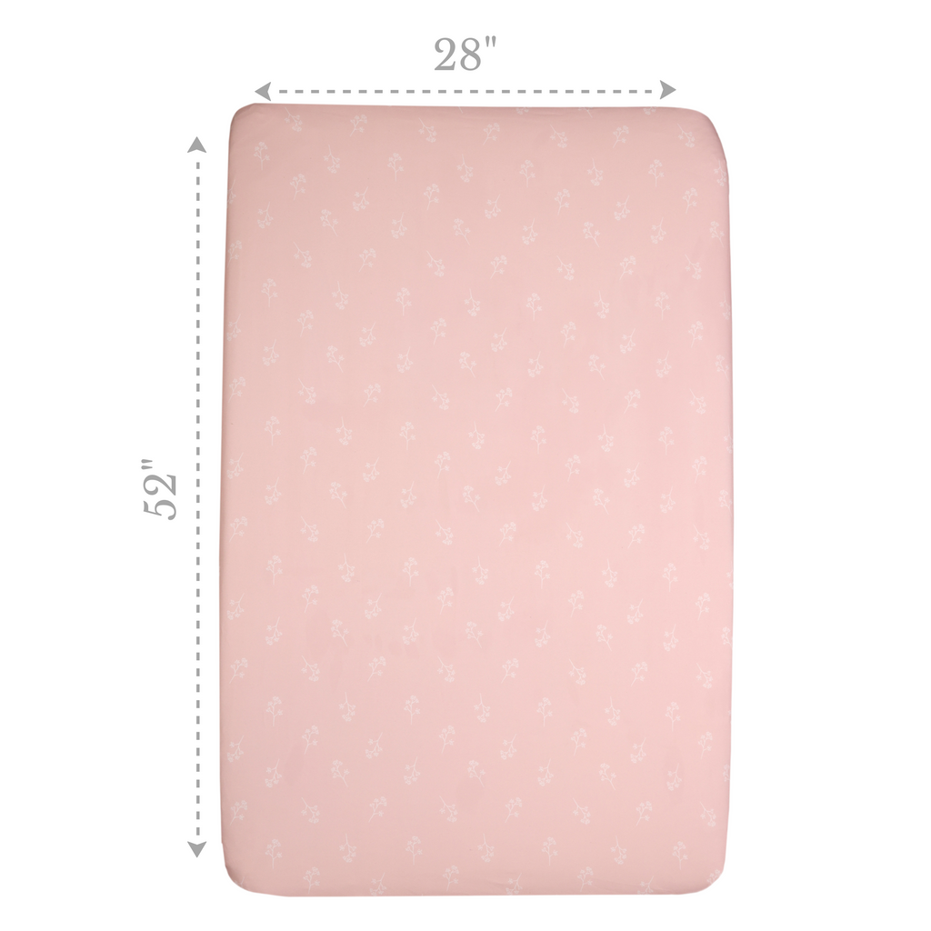 2-Pack Fitted Crib Sheets, Floral measurements