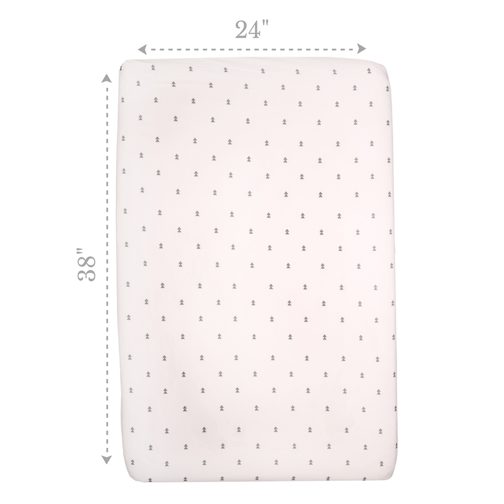 2-Piece Mini Fitted Crib Sheets, Woodland measurements