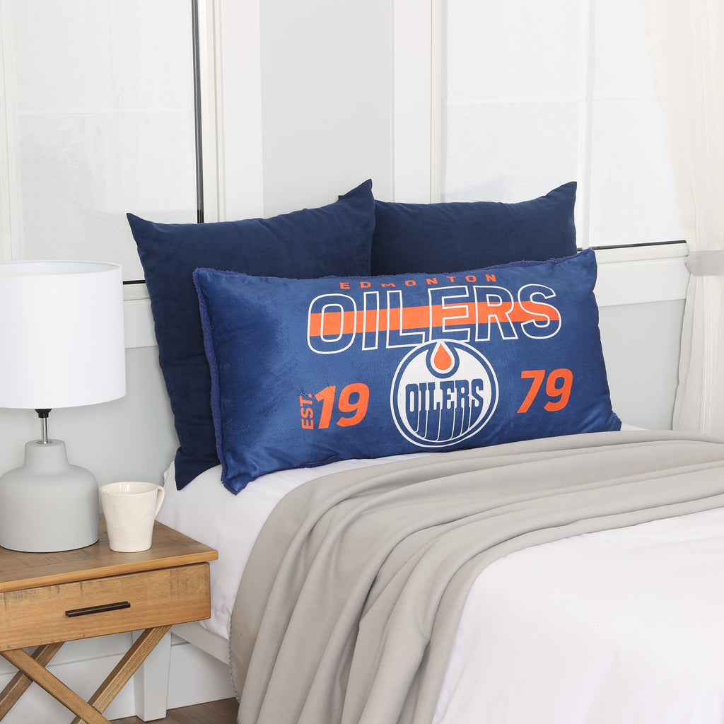 NHL Edmonton Oilers Body Pillow, 18" x 36" room shot