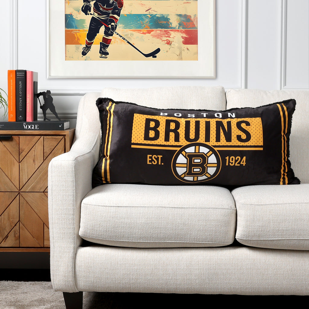 NHL Boston Bruins Body Pillow, 18" x 36" room shot