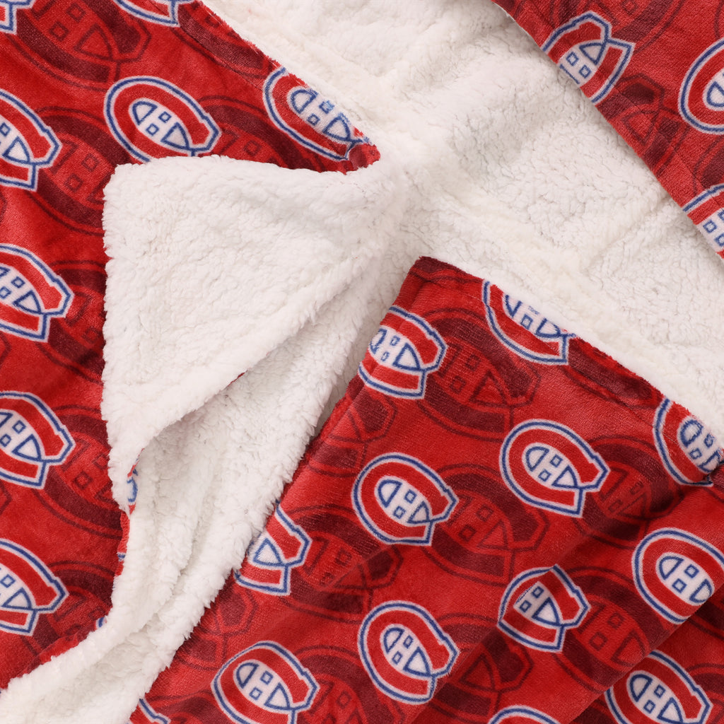 NHL Montreal Canadiens Hooded Throw close up