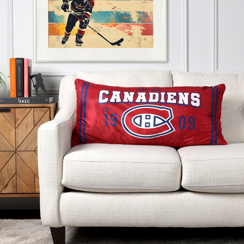 NHL Montreal Canadiens Body Pillow, 18" x 36" room shot