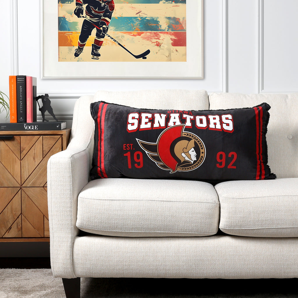 NHL Ottawa Senators Body Pillow, 18" x 36" room shot