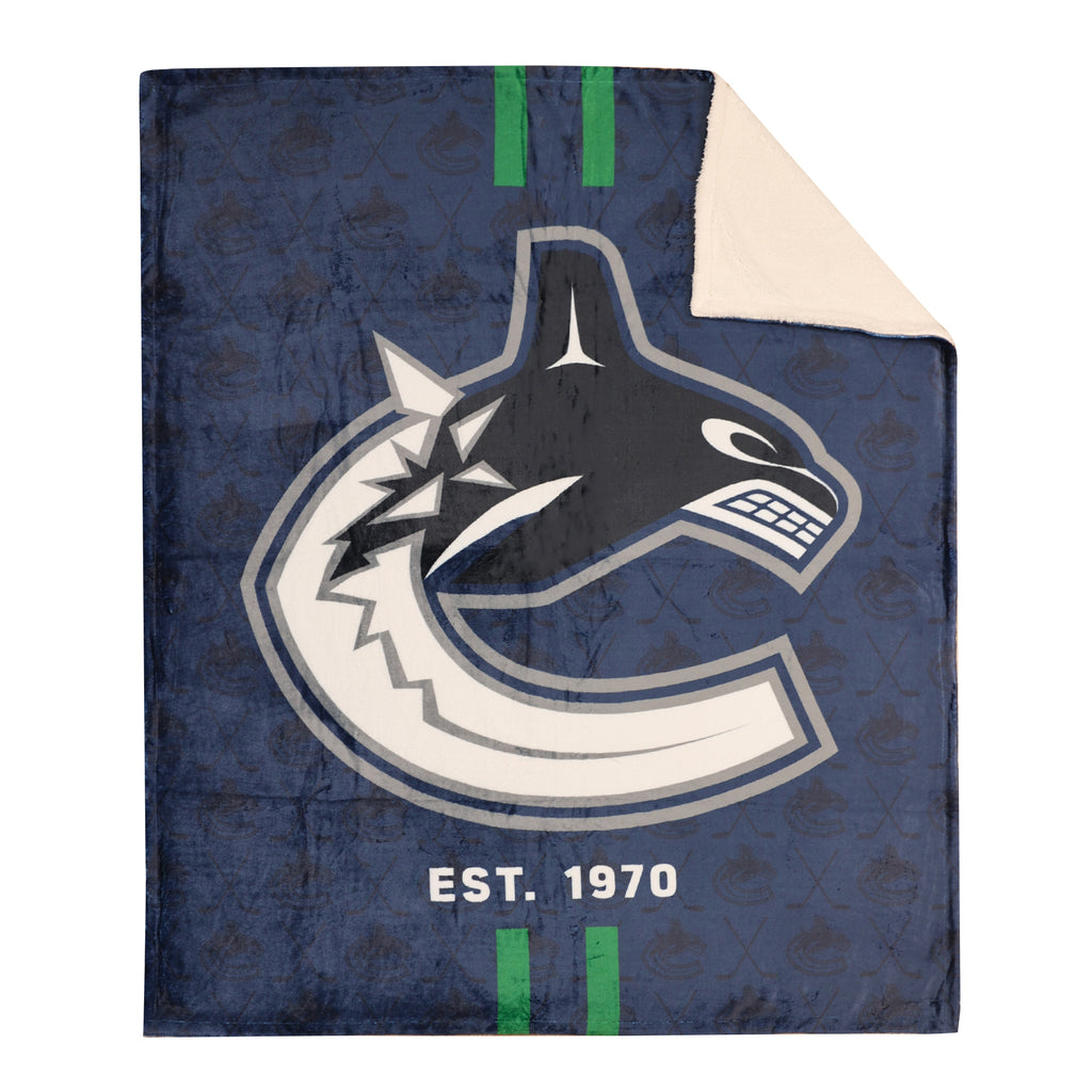 NHL Vancouver Canucks Sherpa Blanket, 50" x 60" flat