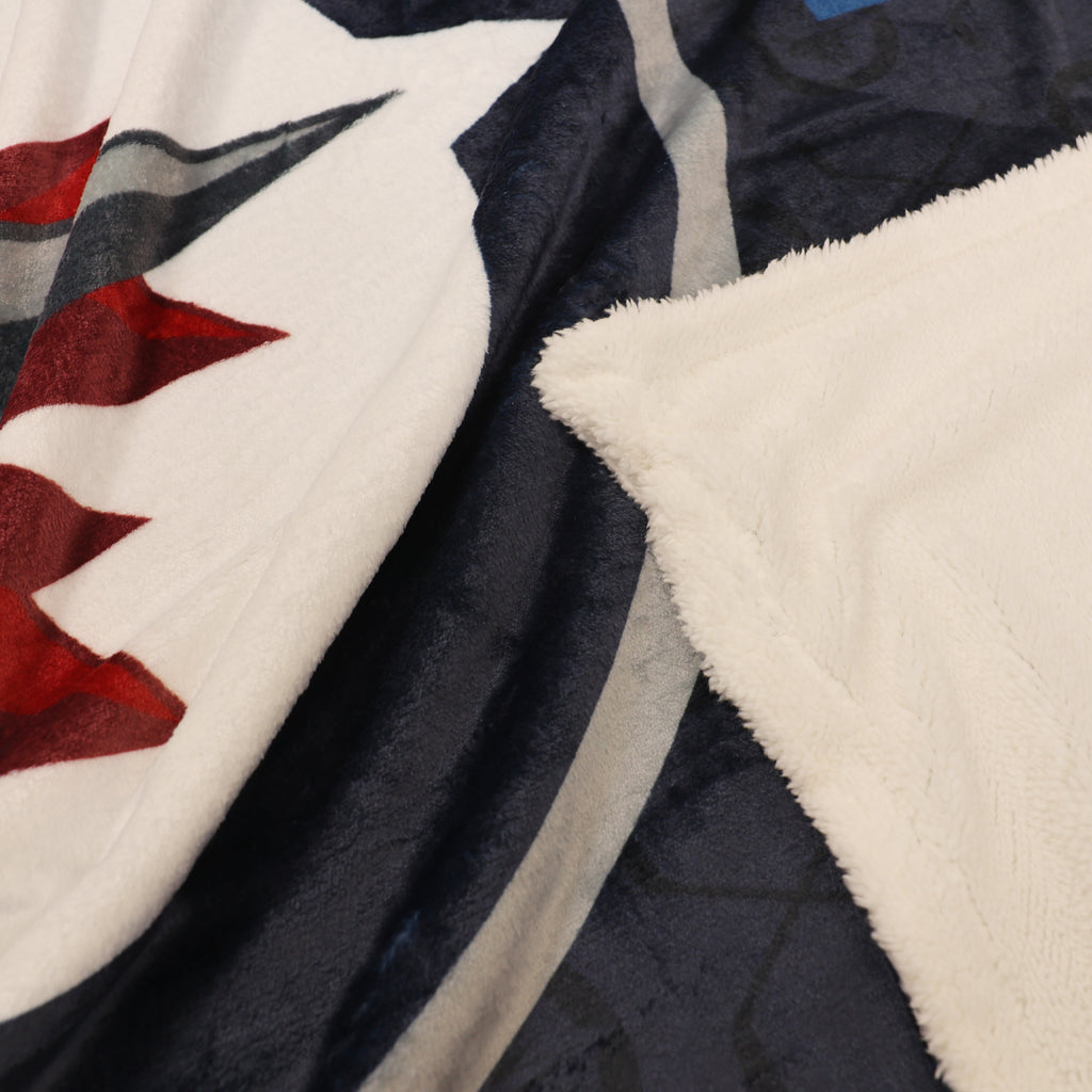 NHL Winnipeg Jets Sherpa Blanket, 50" x 60" close up
