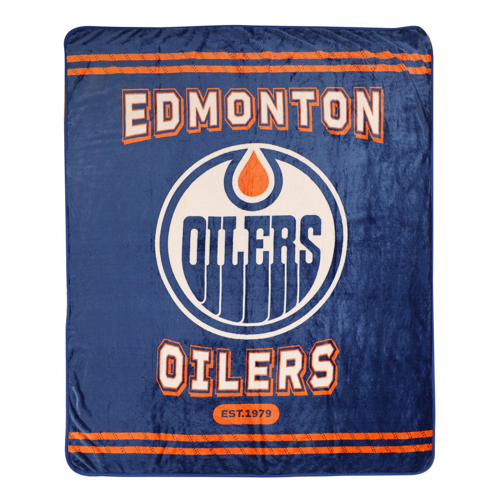 NHL Edmonton Oilers Plush Blanket, 60" x 70" flat