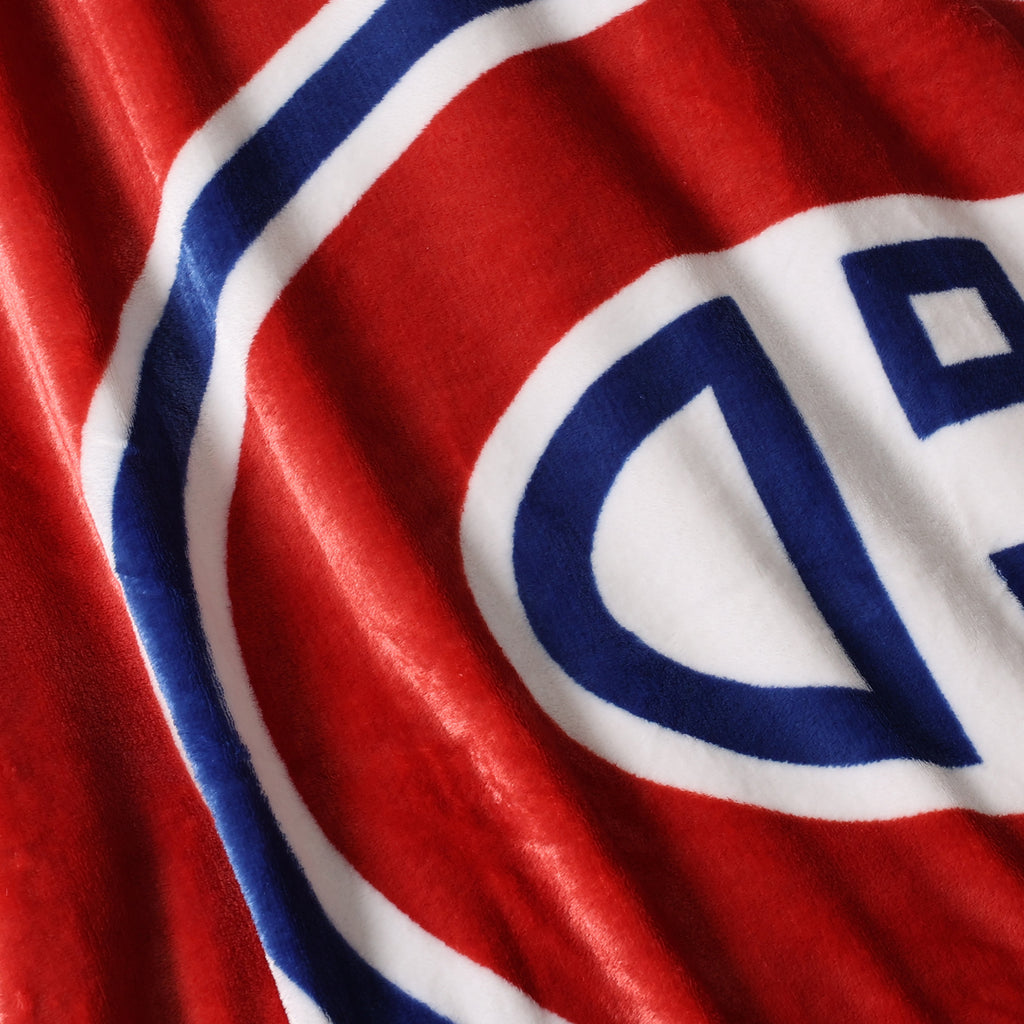 NHL Montreal Canadiens Plush Blanket, 60" x 70" close up