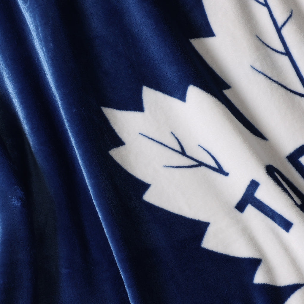 NHL Toronto Maple Leafs Plush Blanket, 60" x 70" close up
