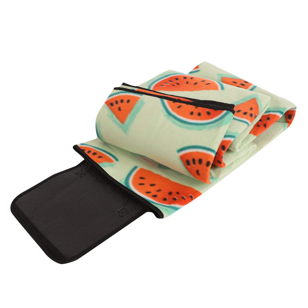 Picnic Blanket, Watermelon 50" x 70" half folded