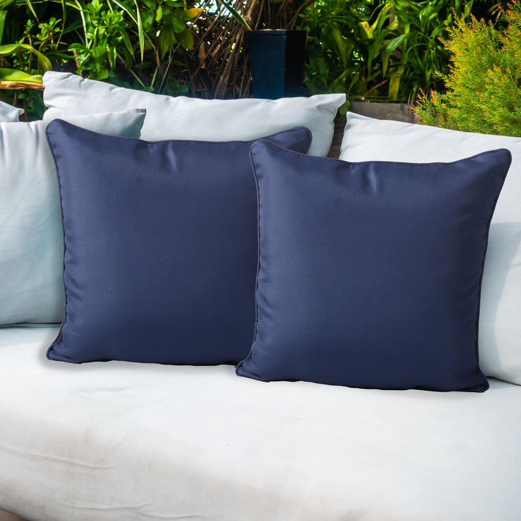 2-Pack Indoor/Outdoor Pillows, Blue outside