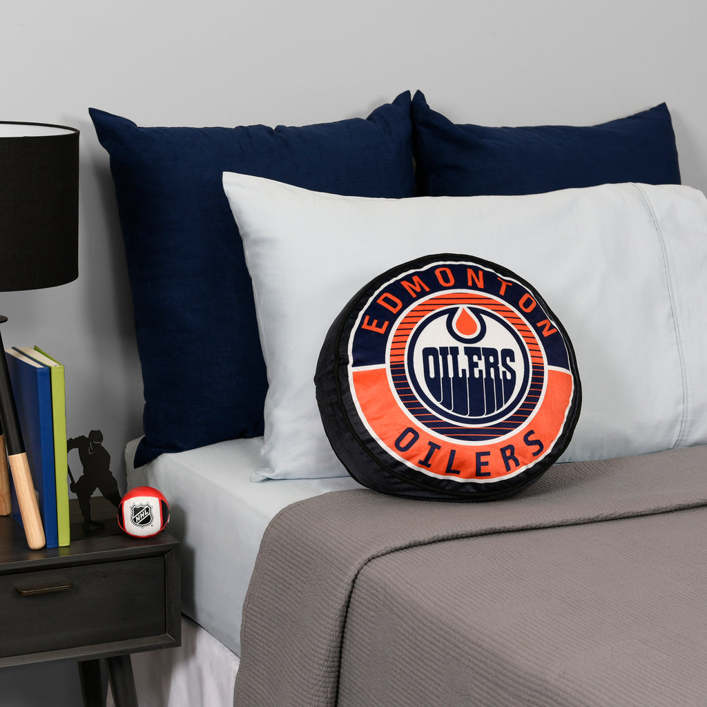 NHL Edmonton Oilers Puck Pillow, 14" x 14" room shot