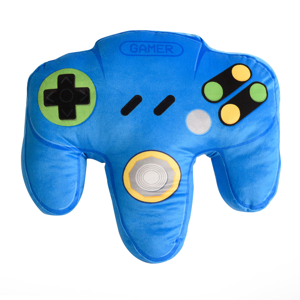 Controller Pillow, Blue 18" x 17" flat lay