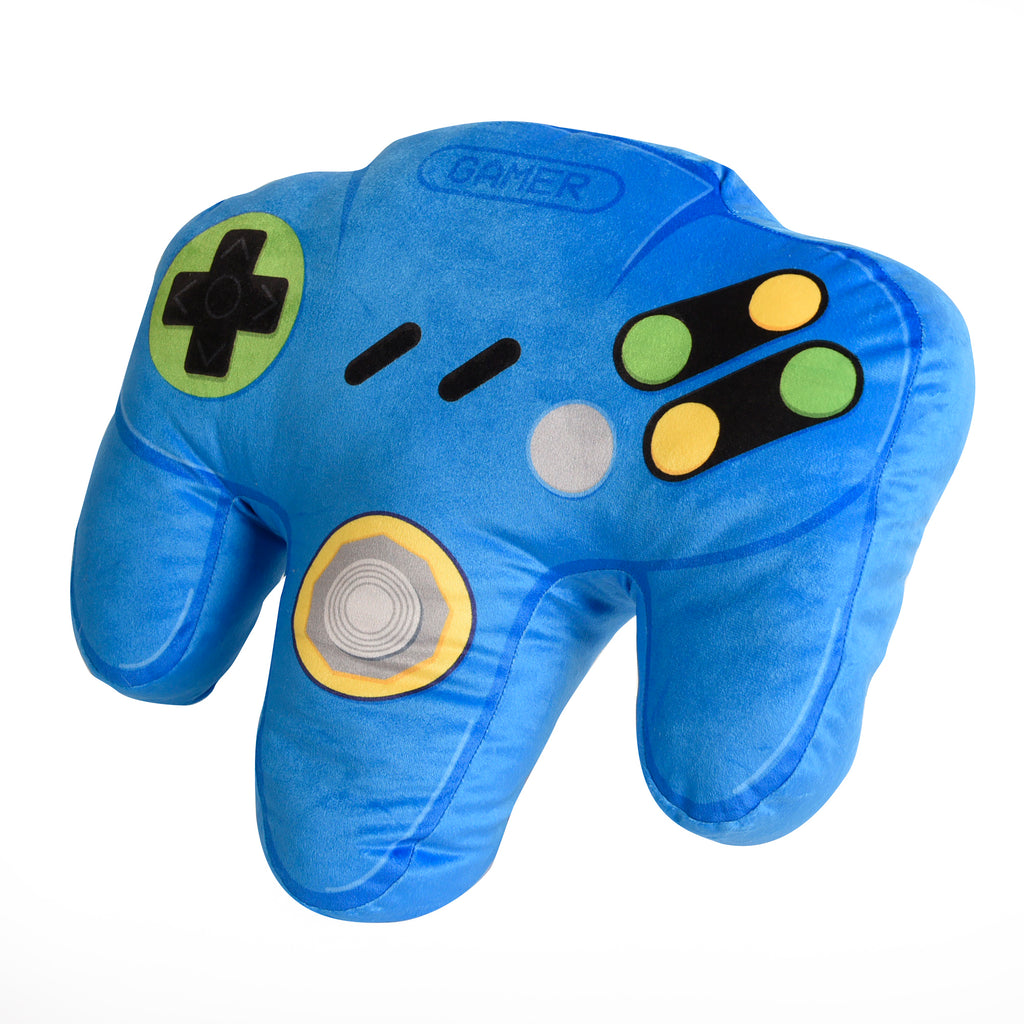 Controller Pillow, Blue 18" x 17" quarter view