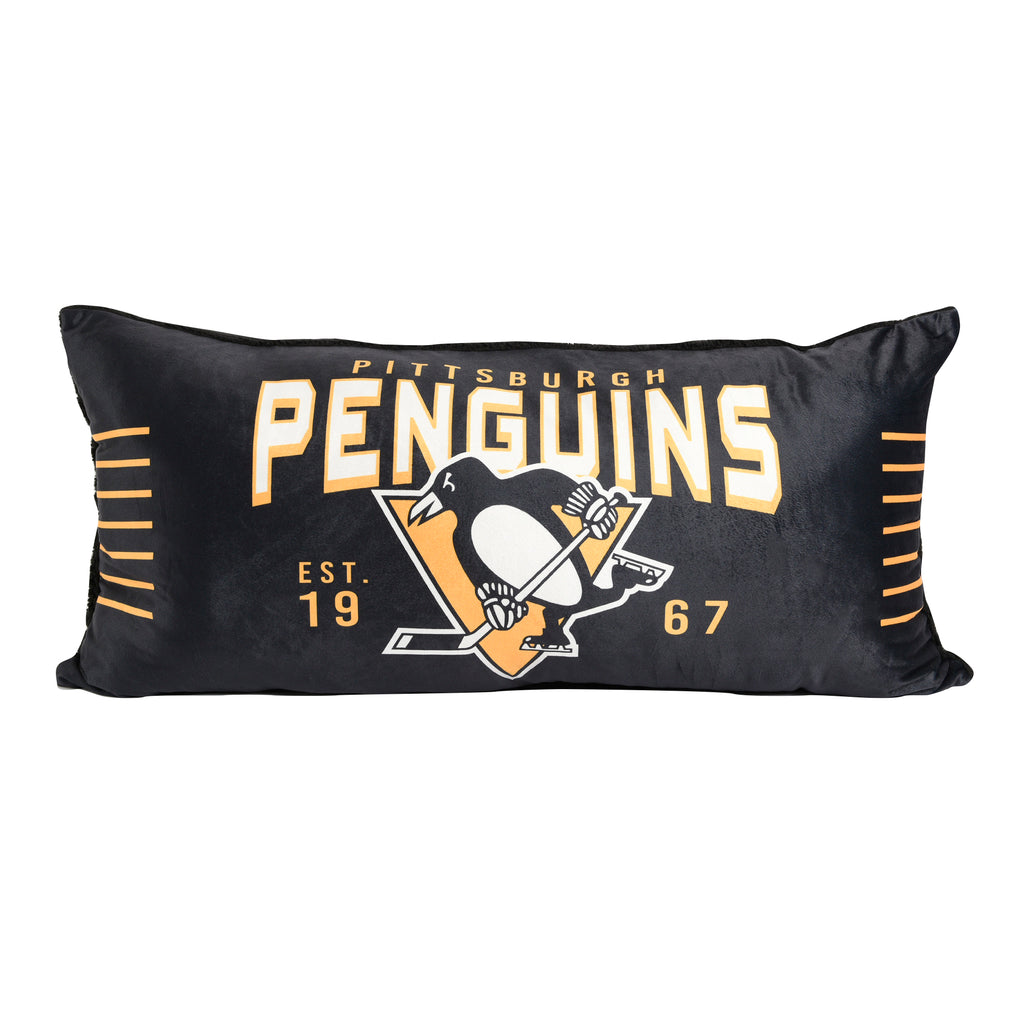 NHL Pittsburgh Penguins Body Pillow, 18" x 36" flat lay