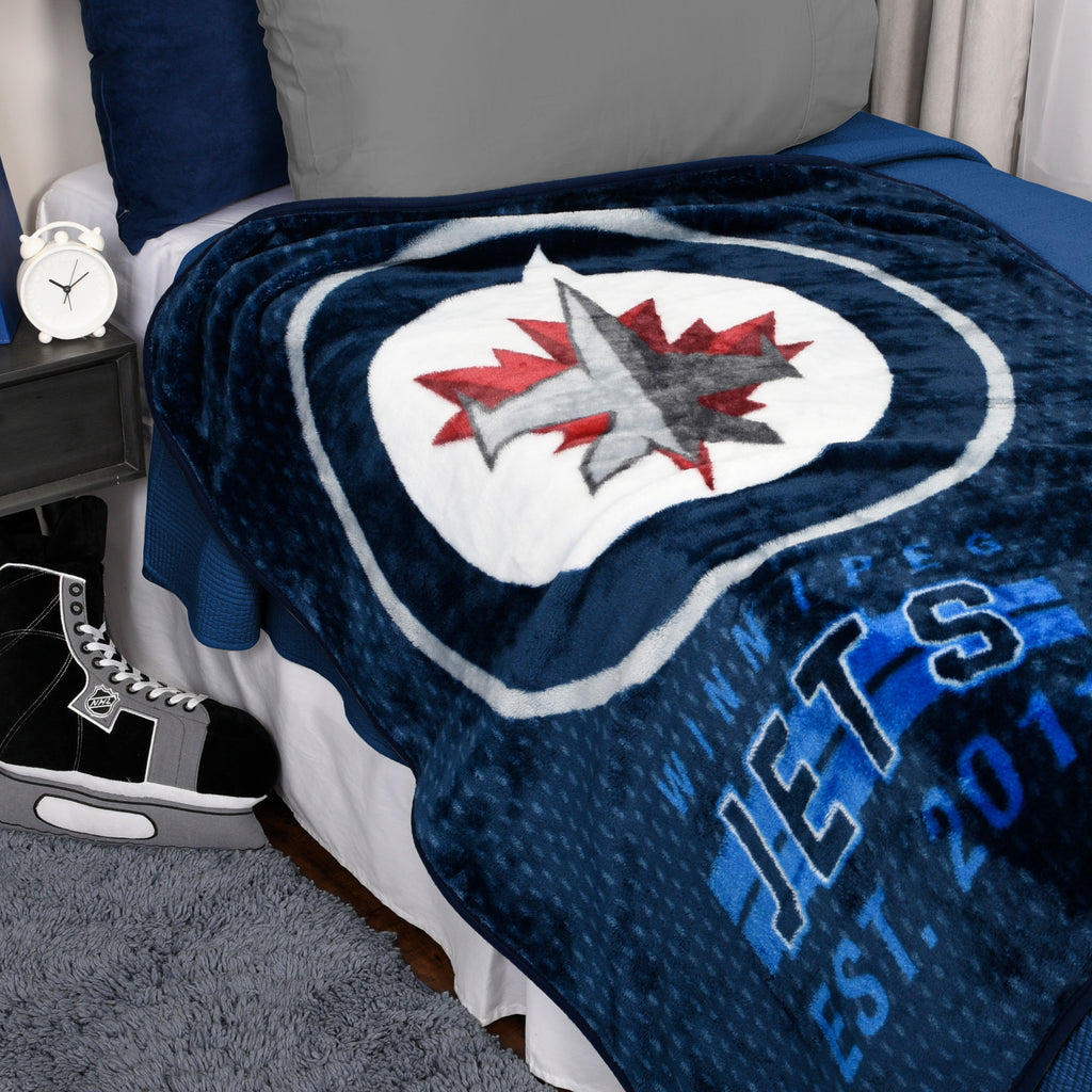 NHL Winnipeg Jets Plush Super Soft Blanket, 40" x 50" room shot