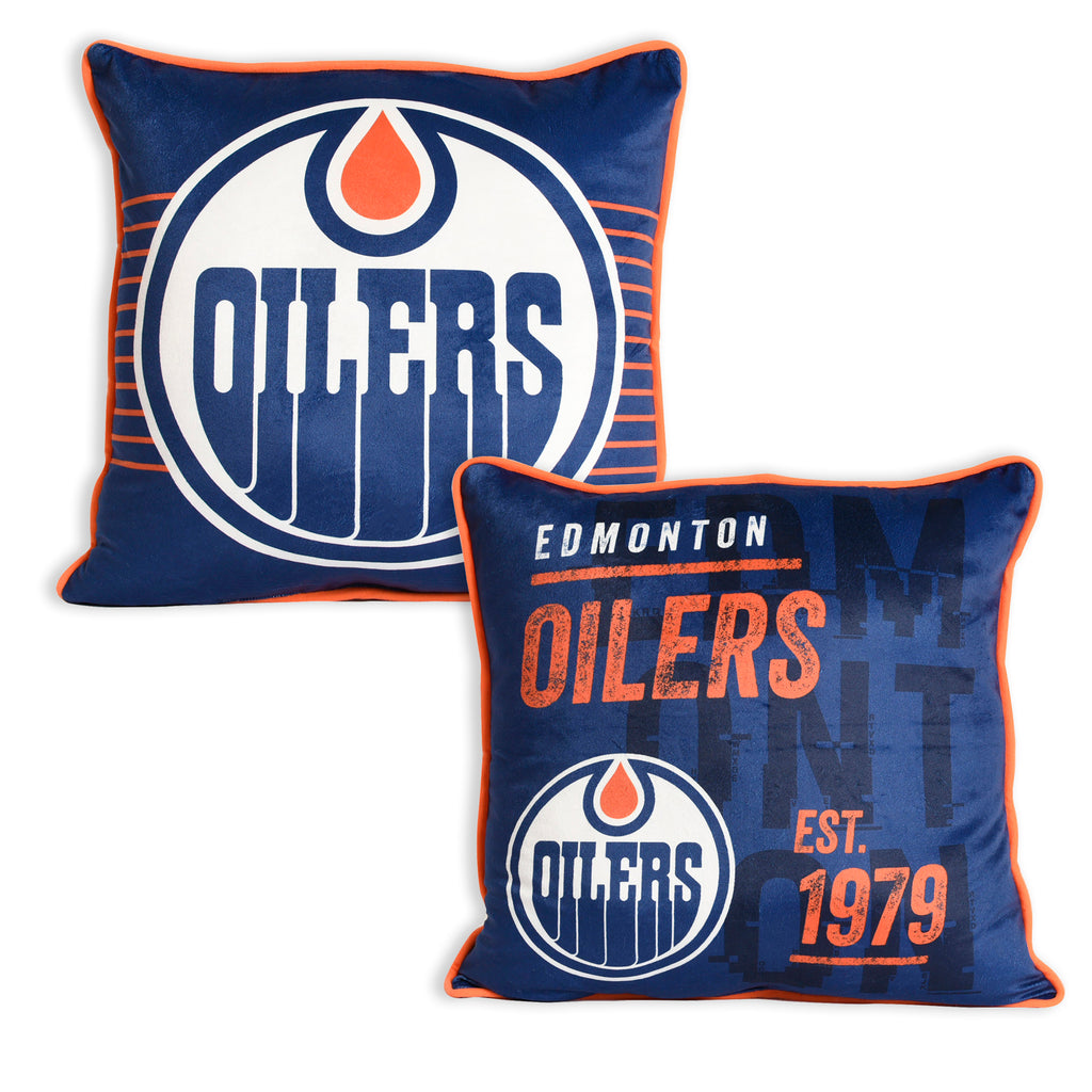 NHL Edmonton Oilers Décor Cushion, 18" x 18" front and back