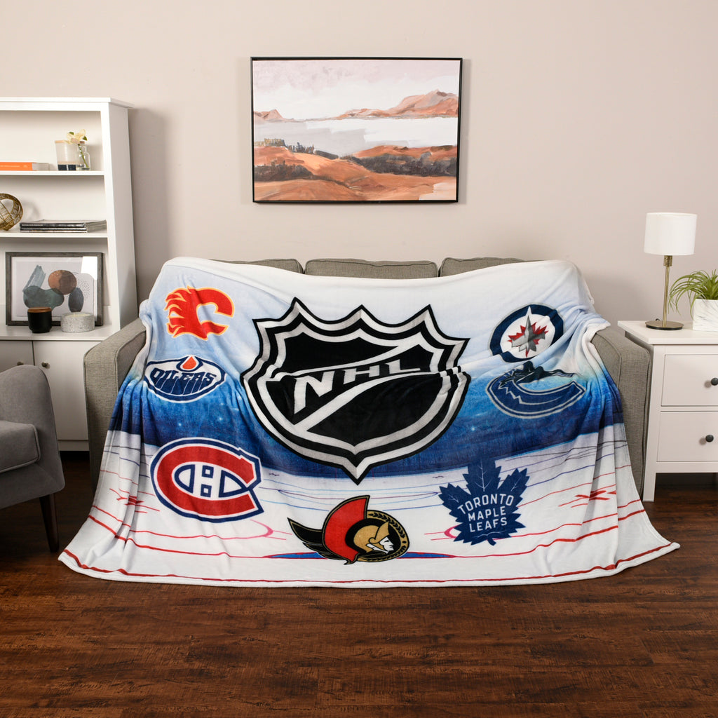 NHL Multi Team Arena Blanket, 66" x 90" room shot