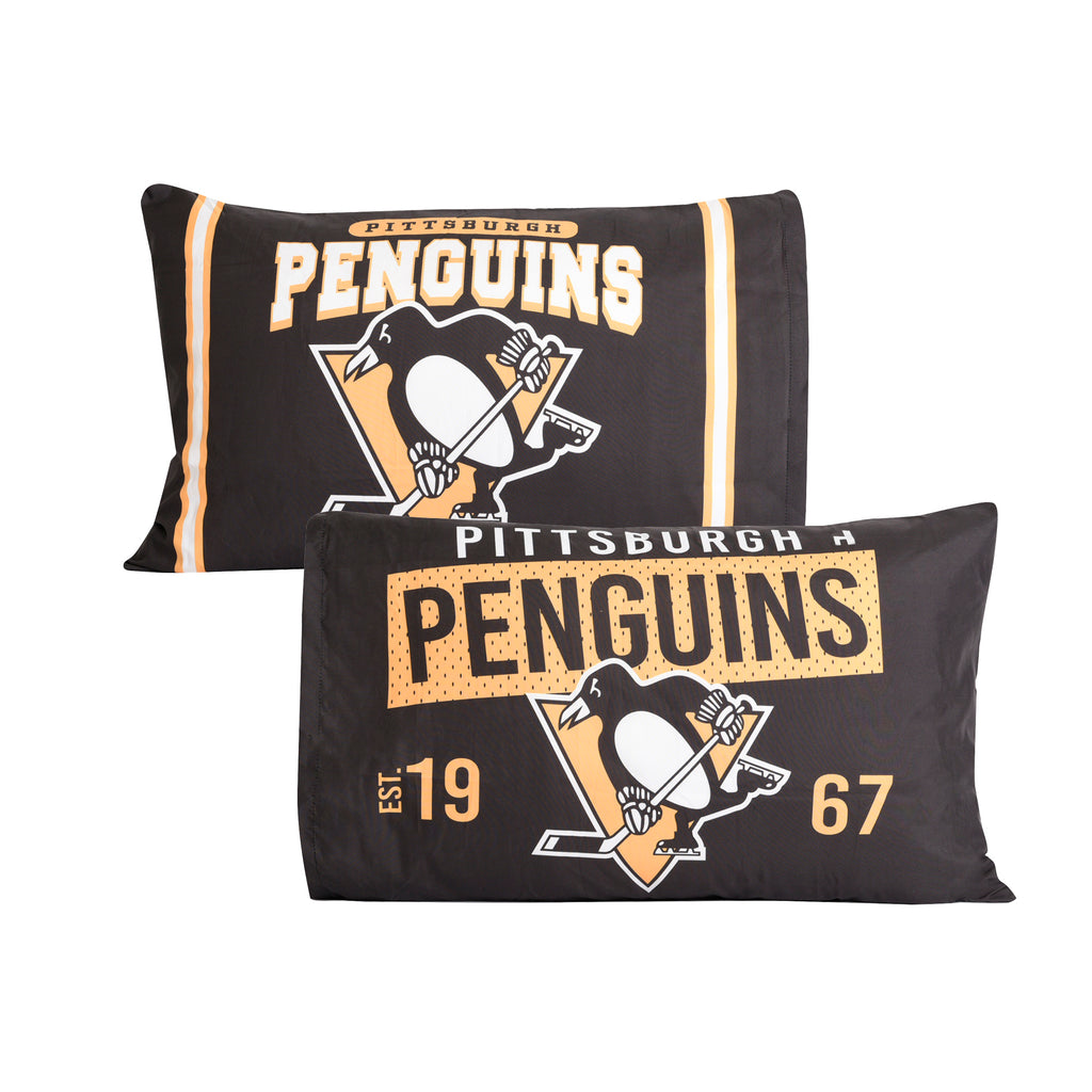 NHL Pittsburgh Penguins 2-Piece Pillowcase, 20" x 30" flat lay