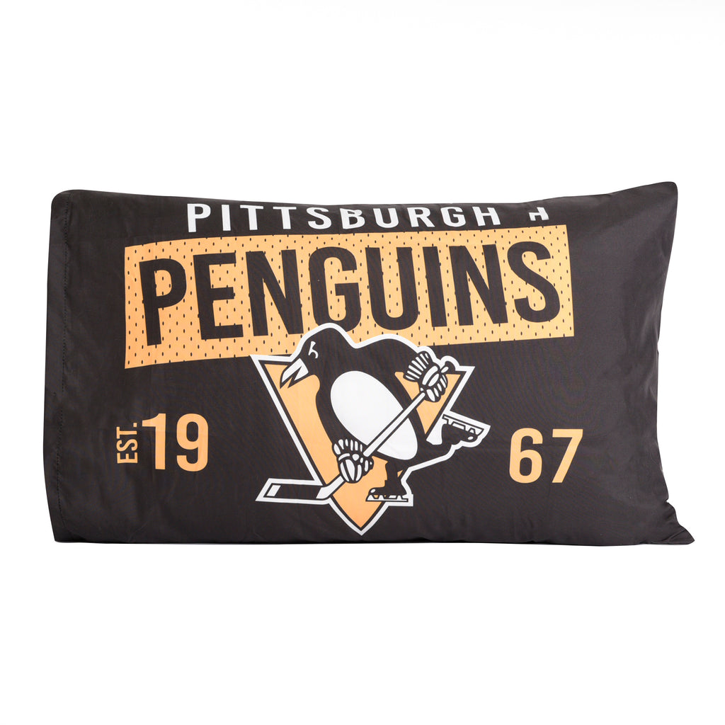 NHL Pittsburgh Penguins 2-Piece Pillowcase, 20" x 30" flat lay back
