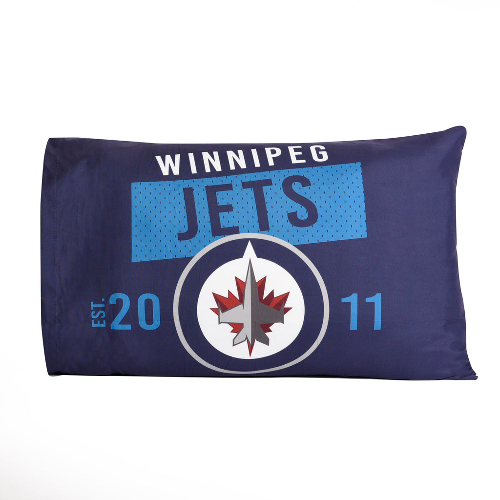 NHL Winnipeg Jets 2-Piece Pillowcase, 20" x 30" flat lay back