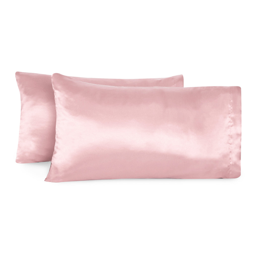 Life Comfort 2-Piece Satin Pillowcase, Pink 20" x 32"