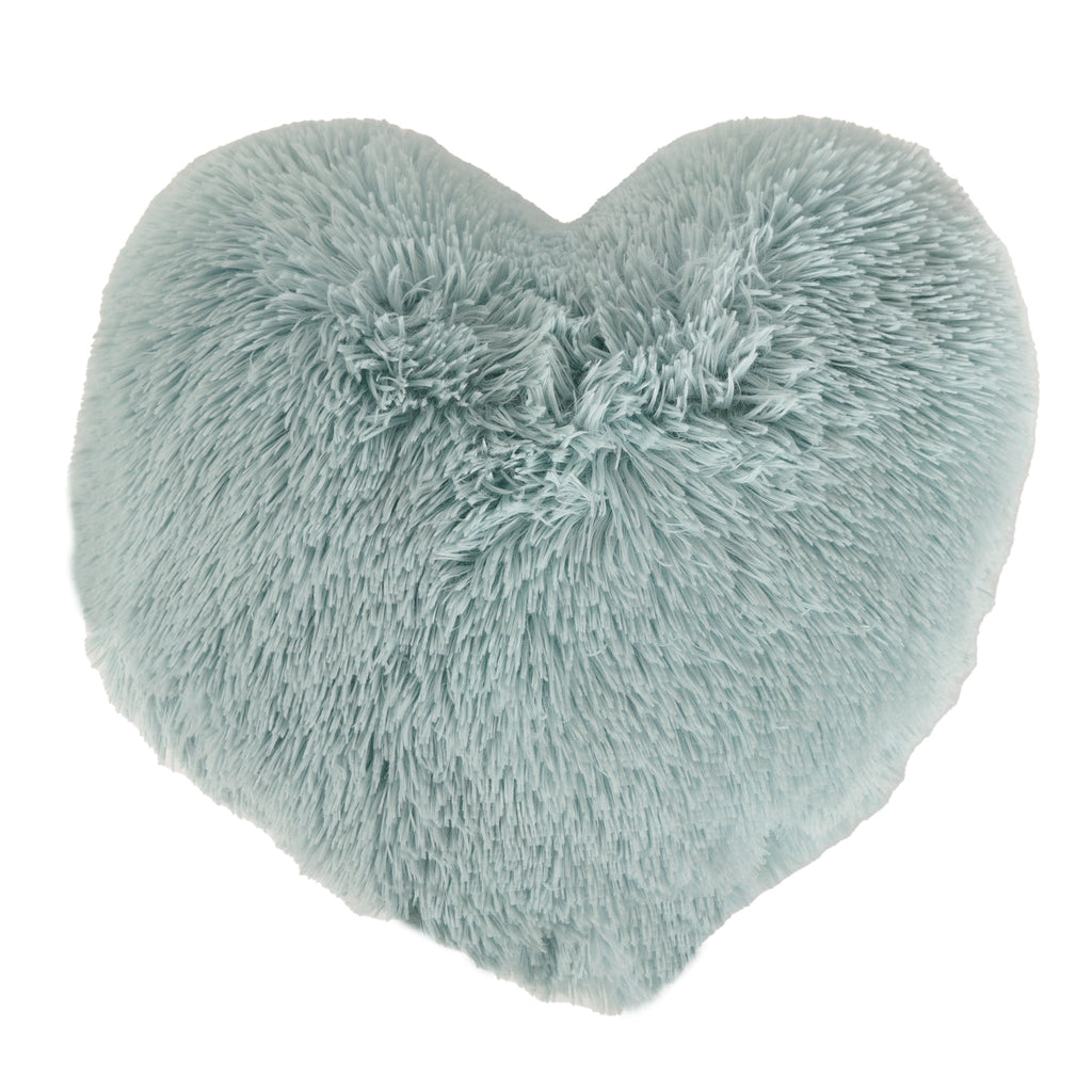 Funky Fur Heart Décor Cushion, Green