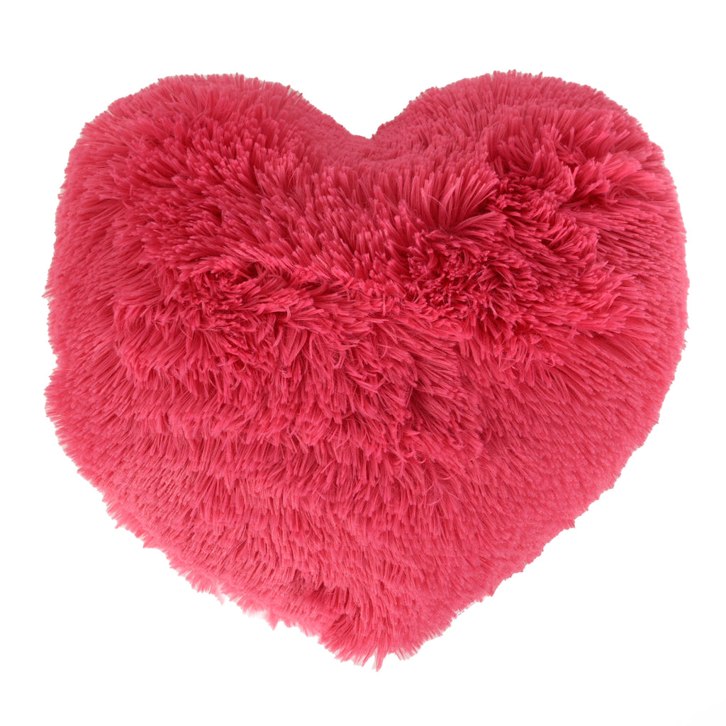 Funky Fur Heart Décor Cushion, Pink
